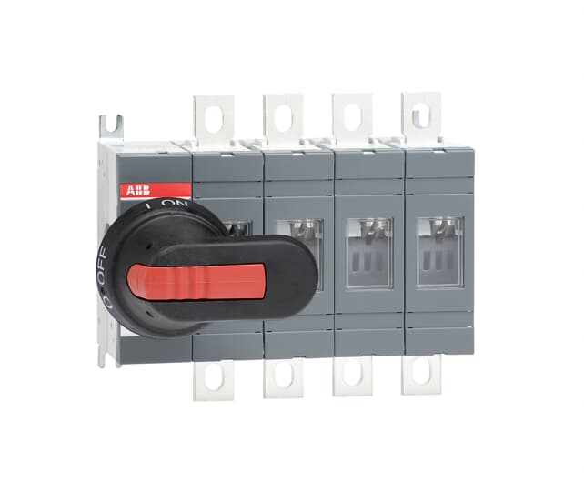 1SCA022710R0520 ABB - OT250E04P OT250E04P SWITCH-DISCONNECTOR. 4-pole, front operated, base mounted switch-diconnector with black IP65 handle and shaft, terminal bolt kit included