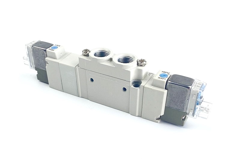 SY5320-5YO-01F SMC SOLENOID VALVE, SY SERIES, 5 PORT, BODY PORTED, SINGLE UNIT, SY5000, 3-POSITION CLOSED CENTER, 24 V DC, DIN TERMINAL WITHOUT CONNECTOR, W/O LIGHT/SURGE VOLTAGE SUPPRESSOR, NON-LOCKING PUSH MANUAL OVERRIDE, 1/8 INCH PORT SIZE, G THREAD
