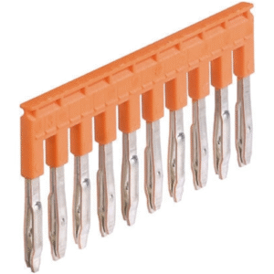 1SNK908310R0000 TE Connectivity - JB8-10 Jumper Bar, 10 Pole, Orange, Product Spacing 8 mm [.315 in], -55 – 110 °C [-67 – 230 °F], ENTRELEC SNK, Terminal Block & Strip Conducting Accessories