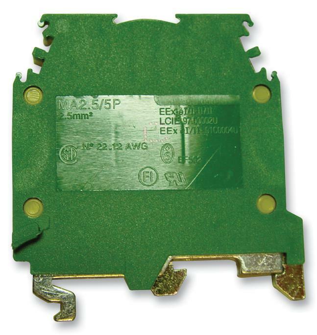 16548827 ABB TERMINAL BLOCK, DIN RAIL, 2POS, 6AWG, NO. OF POSITIONS:2WAYS, WIRE SIZE AWG MIN:22AWG, WIRE SIZE AWG MAX:12AWG, CONDUCTOR AREA CSA:2.5MM2, WIRE CONNECTION METHOD:SCREW, RATED CURRENT, RATED VOLTAGE, NO. OF LEVELS:1, PRODUCT ROHS COMPLIANT: YES