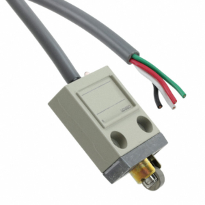 D4C-6403 Omron Limit switch; transversal metal roller Ø12mm; SPDT; cables; 3m