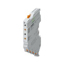 1110984 Phoenix Contact - CAPAROC E2 12-24DC/2-10A 2-channel electronic circuit breaker module for protecting 12 and 24 V DC loads against overload and short circuit. Nominal current adjustable from 2 A to 10 A via step switch. For DIN rail installation via the CAPAROC current rails.