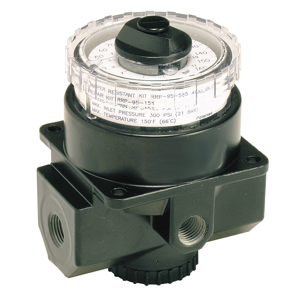 52R326RA Parker REGULATOR,SEMI-PRECISION,DIAL,1/2" PORT,195 (92) SCFM (DM3/S),2 TO 40 PSIG (0 TO 2.8 BAR),5 TO 160 PSIG (0 TO 11.0 BAR),300 PSIG (20.7 BAR) MAX,R21-04-000