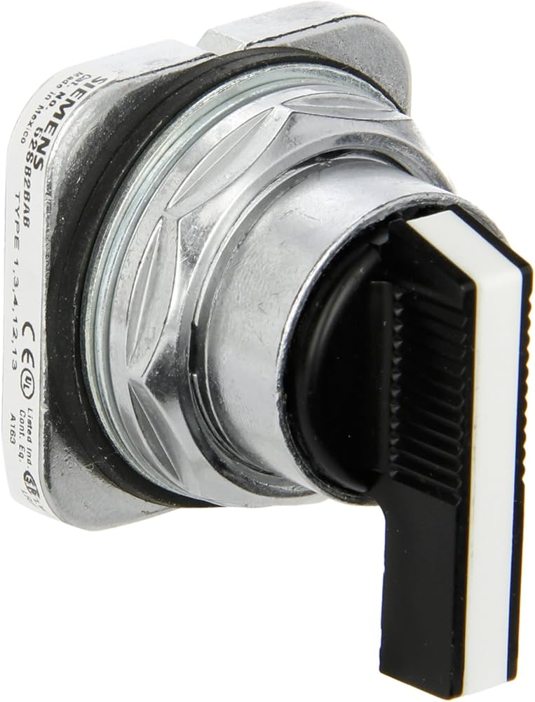 US2:52SB2BAB Siemens - 52SB2BAB Metal, selector switch Maintained, long lever Position, B Cam 3 position Operator only white insert Non-Illuminated