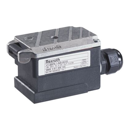 0811405144 Bosch Rexroth - VT-SSPA1-508-20/V0 PLUG-IN PROPORTIONAL AMPLIFIER, FOR PROPOTIONAL VALVES, WITHOUT ELECTRICAL FEEDBACK, 1 OUTPUT STAGE, 2.5 AMP SOLENOID