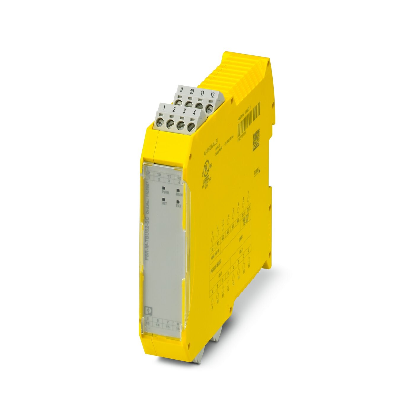 1105097 - Phoenix Contact - PSR-M-TBUS2-SC Safe extension module for local bus extension, 2 function channels, TBUS interface, up to SIL 3, Cat. 4/PL e, plug-in screw terminal block, TBUS connector included