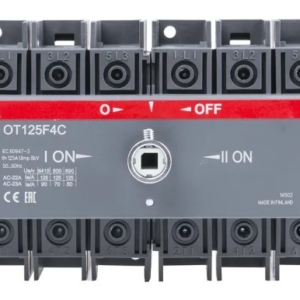 1SCA105054R1001 ABB - OT125F4C Manual changeover switch, front operated, DIN rail or plate mounting, IO-II function type OT125F4C 125A