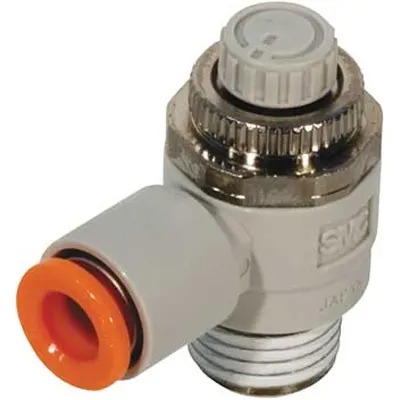 AS3201F-N03-11S SMC SPEED CONTROLLER, W/ ONE-TOUCH FITTING, SERIES: AS, 3/8 STANDARD, ELBOW, METER-OUT, NPT, 3/8, Ø3/8", W/ SEAL