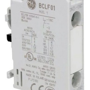 BCLF10 General Electric SWITCH CONTACT BLOCK, 10 AMP, 600 VAC MAX, 1 POLE, 12/22/AWG, CR453A SERIES, FOR USE W/GE AIR CONDITIONING UNITS