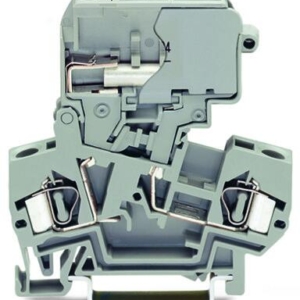 281-624 Wago 2-CONDUCTOR DISCONNECT TERMINAL BLOCK, FOR DIN-RAIL 35 X 15 AND 35 X 7.5, 4 MM2, CAGE CLAMP, 4,00 MM2, GRAY