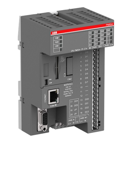 1SAP120600R0071 ABB - PM554-TP-ETH CONTROLLER, 128 KB, 8 DIGITAL INPUTS /6 DIGITAL OUTPUTS, ETH, 24 VDC, 1XRS485,2X OPTION SLOT