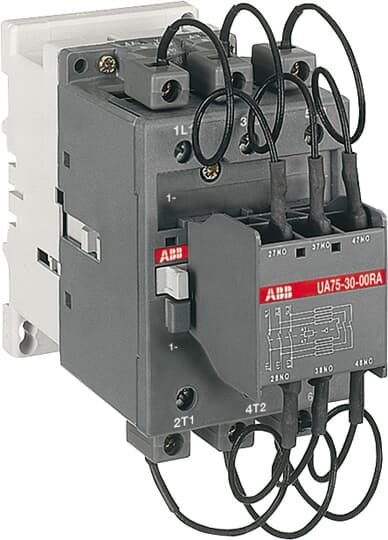 1SBL371024R8400 ABB - UA63-30-00RA 110V 50Hz / 110-120V 60Hz UA63-30-00RA 110V 50Hz / 110-120V 60Hz Contactor. The UA63-30-00RA 110V 50Hz / 110-120V 60Hz is a 3-pole contactors for capacitor switching, can be used in installations in which the peak current far exceeds 100 times nominal rms current.