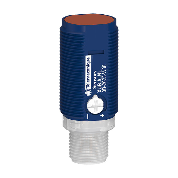 XUB6APXNM12 Telemecanique Photoelectric sensors XU, Photo electric Sensor, Cylindrical, Plastic, Diffuse Medium, Smax 0.6 m, PNP, Connector M12