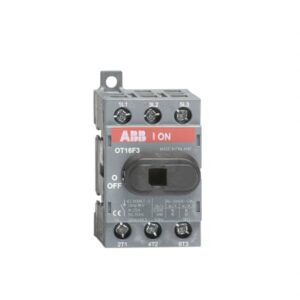 1SCA104811R1001 ABB - OT16F3 OT16F3 SWITCH-DISCONNECTOR. 3-pole, front operated, base mounted, DIN-rail mountable switch-diconnector / non-fusible diconnect switch with protected clamp terminals, handle and shaft are not included
