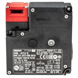 D4NL-4CFA-BS Omron Safety door-lock switch, M20 entry, 2NC + 1NC/1NO, mechanical lock, 24 VDC, Front key release