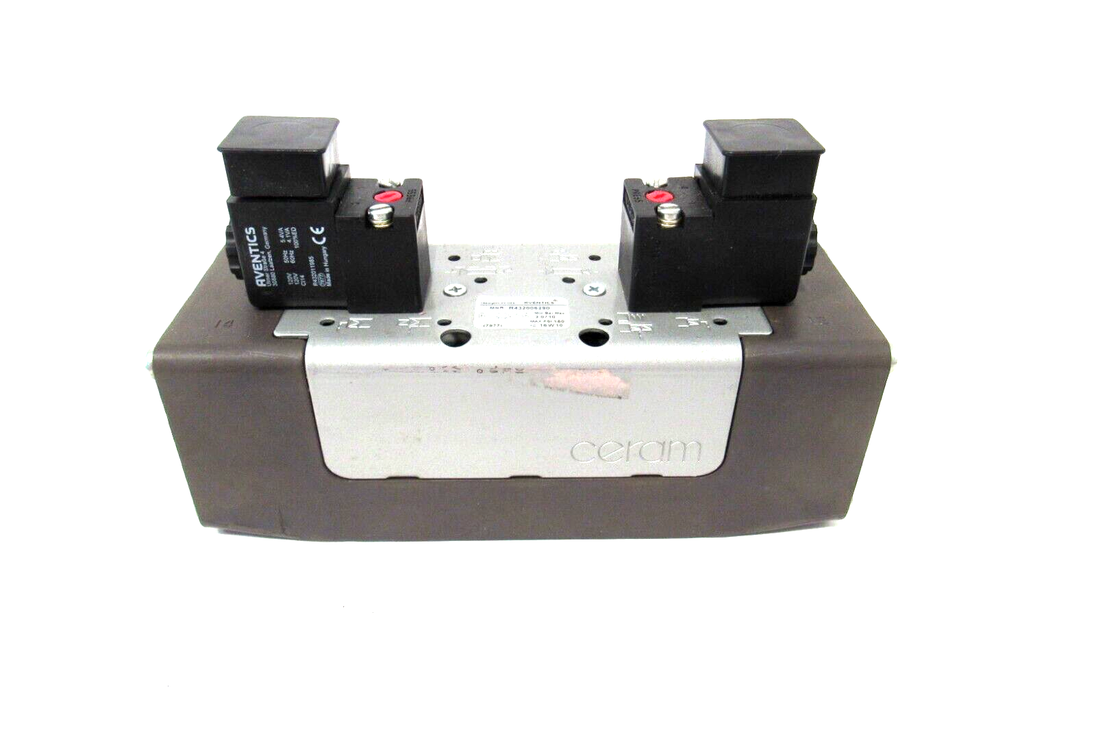 R432006290 Aventics - CERAM-ISO4-5/3CC-DS-120VAC-I NUMATICS/AVENTICS SOL-PILOT VALVE, ISO4 5599/1 SERIES 5/3 CLOSED CTR 120VAC, DIN PLUG