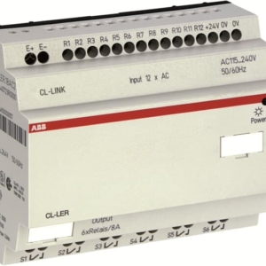 1SVR440723R0000 ABB - CL-LER.18AC2 CL-LER.18AC2 Expansion for logic relays, 100-240VAC, 12I/6O. The CL-LER.18AC2 is an expansion from the CL range. It has 12 digital inputs and 6 relay outputs. The expansion operates with an input voltage of 100-240 V AC and can be connected to a logic relay or display base module via CL-LINK. The package contains a connecting plug (CL-LINK).