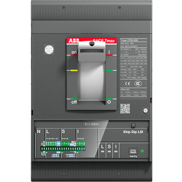 1SDA100498R1 ABB - XT5H 400 Ekip Dip LSIG In=400 3p F F CIRCUIT BREAKER TMAX XT5H 400 FIXED THREE-POLE WITH FRONT TERMINALS AND SOLID-STATE RELEASE IN AC EKIP DIP LSIG R 400
