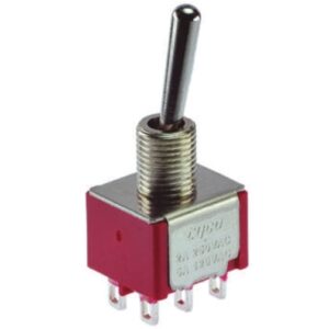 3-1825139-8 TE Connectivity Toggle Switches, Double Pole - Double Throw Configuration (Pole-Throw), 1/4-40, Sealed, Copper, Gold, Alcoswitch Gemini A Series Alias: A211SYZB04A211SYZB04