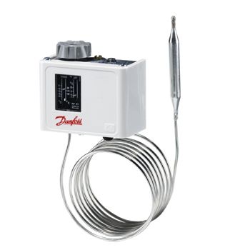060L110066 Danfoss Thermostat, KP61, Temperature range [°C]: -30 - 15, Reset function: Auto, Contact function: SPDT, Sensor type: Capillary tube sensor, Capillary tube length [mm]: 2000, Enclosure rating IP: IP30