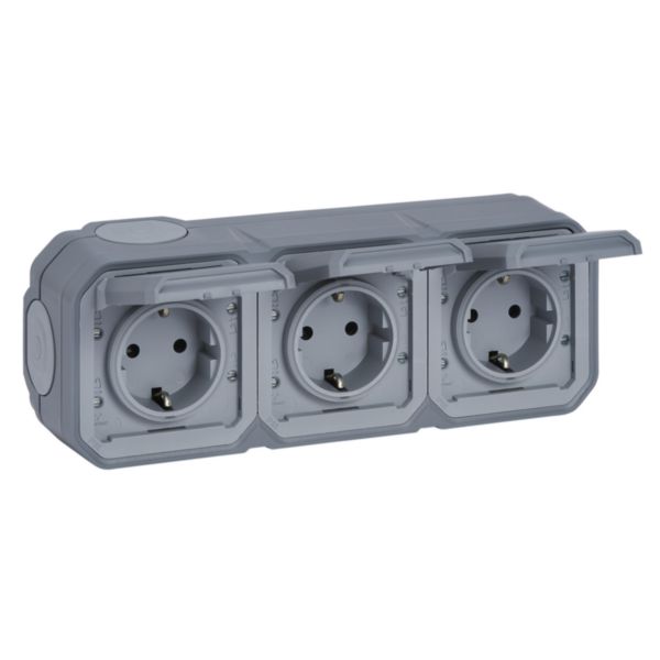 069743L Legrand IP 55 Plexus Power Base - 16A - 3x2P+T - Horizontal Surface Installation - Grey