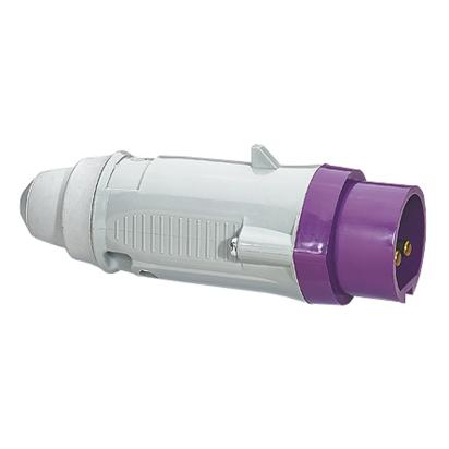 055221 Legrand Straight 2P mobile plug in extra-low voltage, IP44, IK09, In 16A, Vn2025Vac, purple.