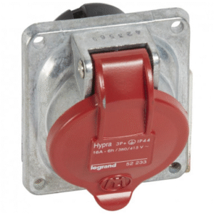 052233 Legrand Panel mounting socket inclined outlet Hypra - IP44 -380/415V~ -16 A -3P+E -metal