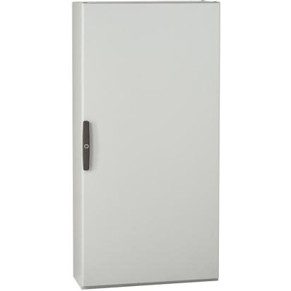 047127 Legrand One-piece sheet metal cabinet with 1 door dimensions 1800x1000x400mm AxLxP color RAL7035. IP 55 according to IEC EN 60529 standard and IK 10 according to IEC EN 62262 EN 50102 standard. Polyester coating thickness 80 um. Excellent resistance to corrosion and chemical agressive agents. Reversible door.Automatic 4-point double-bar interlocking closure. For cabinets 2 doors, double-bar latch without center upright left door from inside center 2-point handle. Opening from bottom latch plates and plinth to be ordered separately. Removable back panel. Lifting rings to be ordered separately.