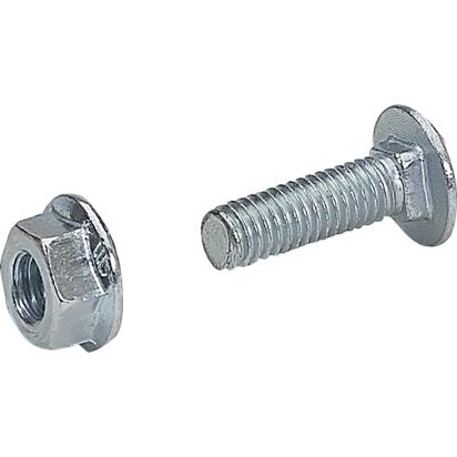 03V1M610L Legrand M6 x 10 stainless steel bolt. Round head and square underhead. Flanged nut.