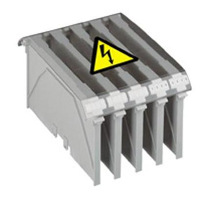 039486 Legrand Protective shields for 3 terminals pitch 46 mm or 4 terminals pitch 34 mm. They are mounted on the separators