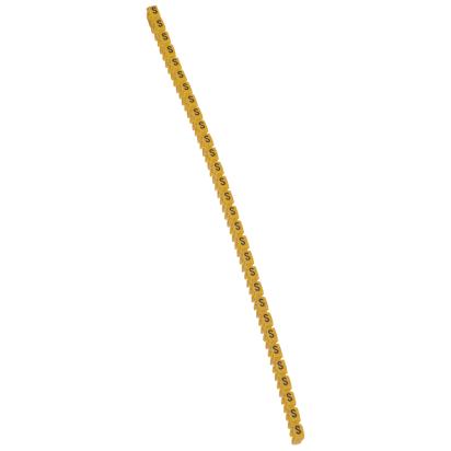038348 Legrand Polyamide 66. Letter S. Black on yellow background. Marking for Viking 3 terminal blocks, modular terminal blocks and conductors with cross sections from 1.5 to 2.5 sq. mm.
