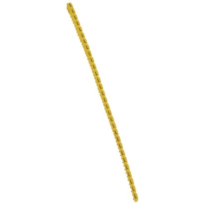 038341 Legrand Polyamide 66. Letter L. Black on yellow background. Marking for Viking 3 terminal blocks, modular terminal blocks and conductors of 1.5 to 2.5 sq. mm. section