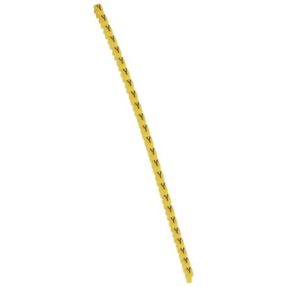 038324 Legrand Polyamide 66. Letter Y. Black on yellow background. Marking for Viking 3 terminal blocks, modular terminal blocks and conductors with cross sections from 0.5 to 1.5 sq. mm.