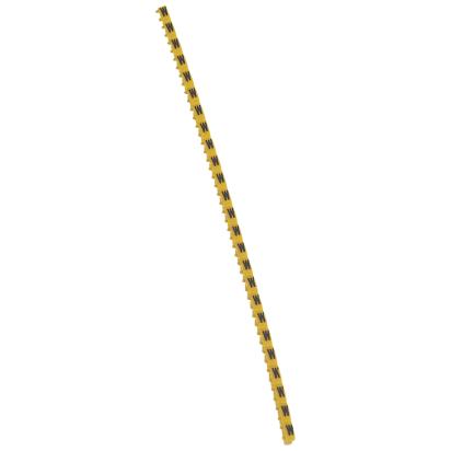038322 Legrand Polyamide 66. Letter W. Black on yellow background. Marking for Viking 3 terminal blocks, modular terminal blocks and conductors with cross sections from 0.5 to 1.5 sq. mm.
