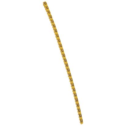 038320 Legrand Polyamide 66. Letter U. Black on yellow background. Marking for Viking 3 terminal blocks, modular terminal blocks and conductors with cross sections from 0.5 to 1.5 sq. mm.