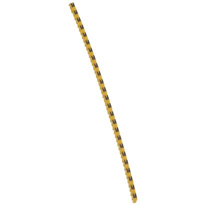 038312 Legrand Polyamide 66. Letter M. Black on yellow background. Marking for Viking 3 terminal blocks, modular terminal blocks and conductors with cross sections from 0.5 to 1.5 sq. mm.