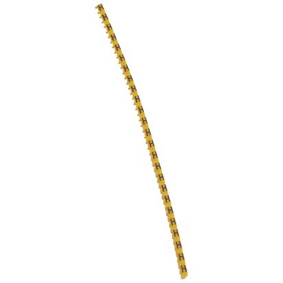 038307 Legrand Polyamide 66. Letter H. Black on yellow background. Marking for Viking 3 terminal blocks, modular terminal blocks and conductors with cross sections from 0.5 to 1.5 sq. mm.