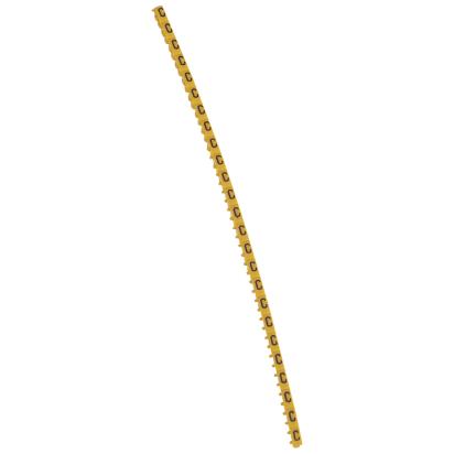 038302 Legrand Polyamide 66. Letter C. Black on yellow background. Marking for Viking 3 terminal blocks, modular terminal blocks and conductors with cross sections from 0.5 to 1.5 sq. mm.
