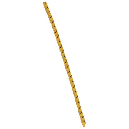 038270 Legrand Conventional sign . Black on yellow background. Marking for Viking 3 terminal blocks, modular terminal blocks and conductors with cross sections of 0.5 to 1.5 sq. mm.