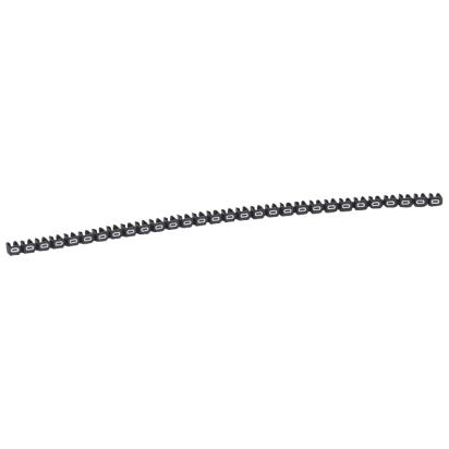 038230 Legrand Polyamide 66. Digit 0. Black color. Marking for Viking 3 terminal blocks, modular terminal blocks and conductors with cross sections from 4 to 6 sq. mm.
