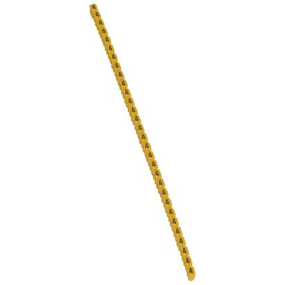 038224 Legrand Polyamide 66. Digit 4. Yellow color. Marking for Viking 3 terminals, modular terminal blocks and conductors of 1.5 to 2.5 sq. mm. cross section
