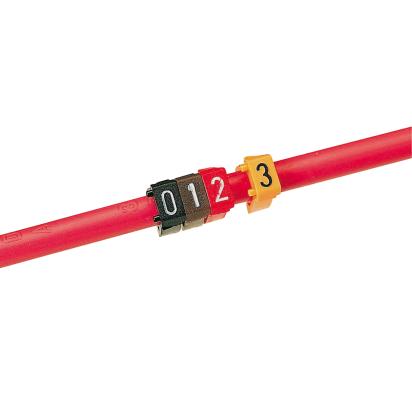 038210 Legrand Polyamide 66. Digit 0. Black color. Marking for Viking 3 terminal blocks, modular terminal blocks and conductors with cross sections from 0.5 to 1.5 sq. mm.