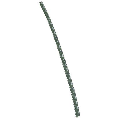 038105 Legrand Polyamide 66. Digit 5. Green color. Marking for Viking 3 terminal blocks, modular terminal blocks and conductors with cross sections from 0.15 to 0.5 sq. mm.