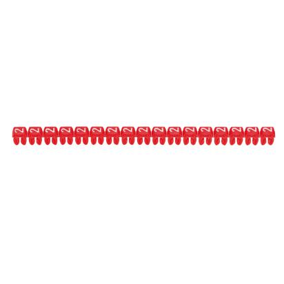 038102 Legrand Polyamide 66. Digit 2. Red color. Marking for Viking 3 terminals, modular terminal blocks and conductors with cross sections from 0.15 to 0.5 sq. mm.