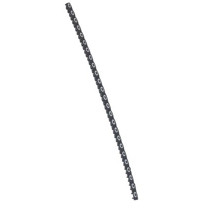 038100 Legrand Polyamide 66. Digit 0. Black color. Marking for Viking 3 terminal blocks, modular terminal blocks and conductors with cross sections from 0.15 to 0.5 sq. mm.