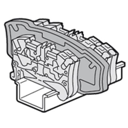 037595 Legrand Separation and isolation terminal for 1-input1-output, 1-input2-output and 2-input2-output automatic terminals 5 and 6 mm pitch. Gray color