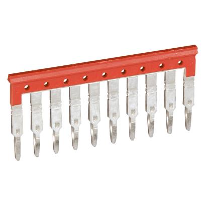 037504 Legrand Equipotential comb for 10 clamps 6 mm pitch. For screw clamps and automatic clamp art. 0371 56 lower plane only. Automatic front installation. Insulated and shearable. Consecutive or alternate connection.