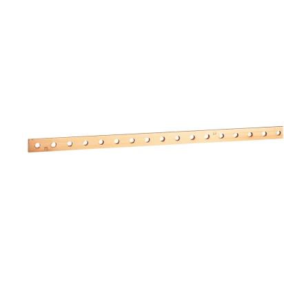 037438 Legrand Threaded copper rods section 25 x 4 mm. 1 m long. M6 diameter threaded holes. 18 mm pitch. I permissible 280 A