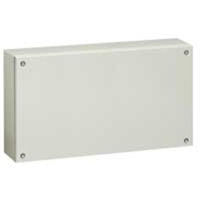 035610 Legrand Metal junction boxes 200 x 400 x 120 mm. Boxes made of 910um thick sheet steel. Cover fastening with anti-slip screws. RAL 7035 polyester paint finish. Equipped with 2 pre-drilled vertical posts Degree of protection IP66 according to EN 60529 and IK10 according to EN 50102.