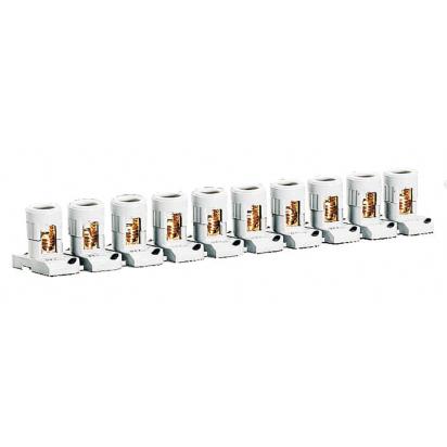 034003 Legrand mantle terminals Lists of 10 separable terminals With fixing feet Nominal cross-section mmq 2 x 25 Width mm 21